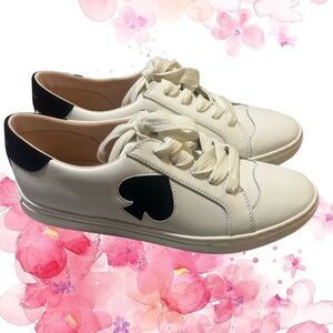 Kate Spade Fez Action Nappa Calf Opt White/Black Women's Sneakers, 11 B